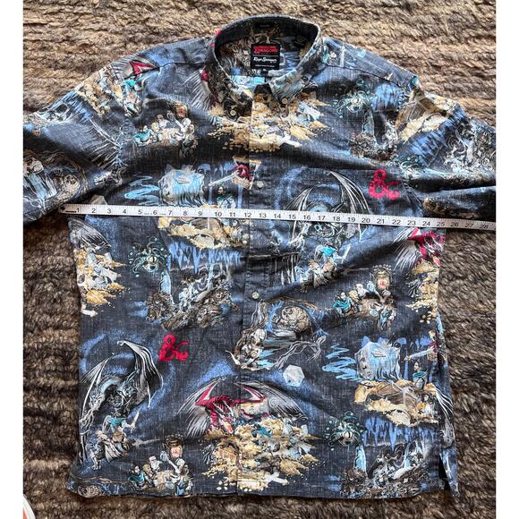 Reyn Spooner Hawaiian Shirt X Large Dungeons and dragons Grey - Picture 2 of 5